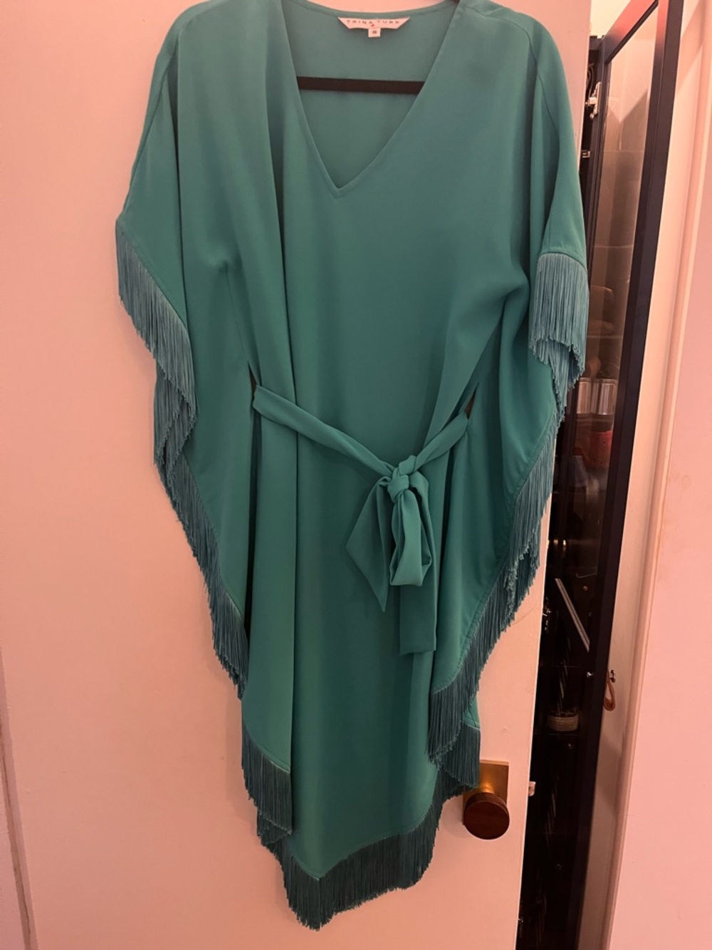 Trina Turk Teal V-Neck Shift Top